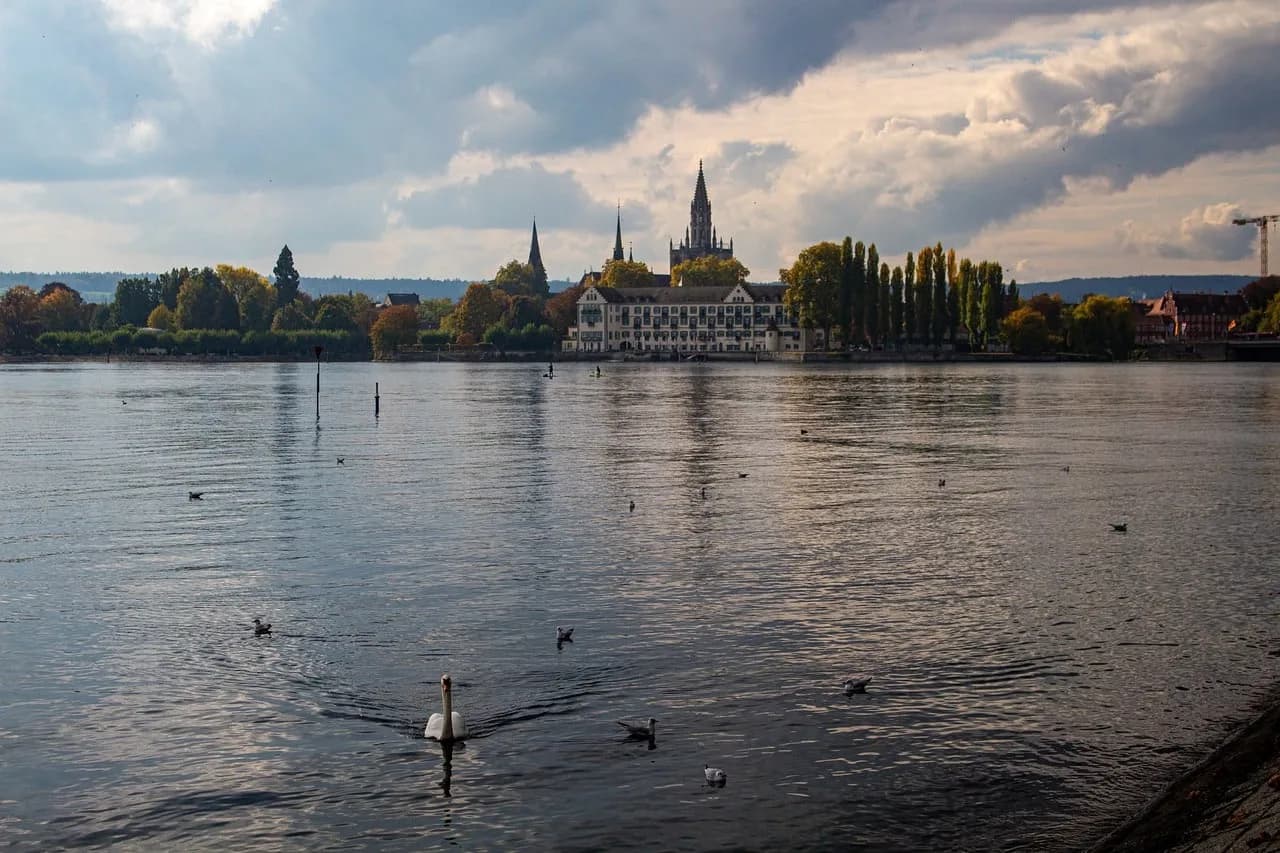 Konstanz Fluss Wasser Historisch Gebäude Innenstadt