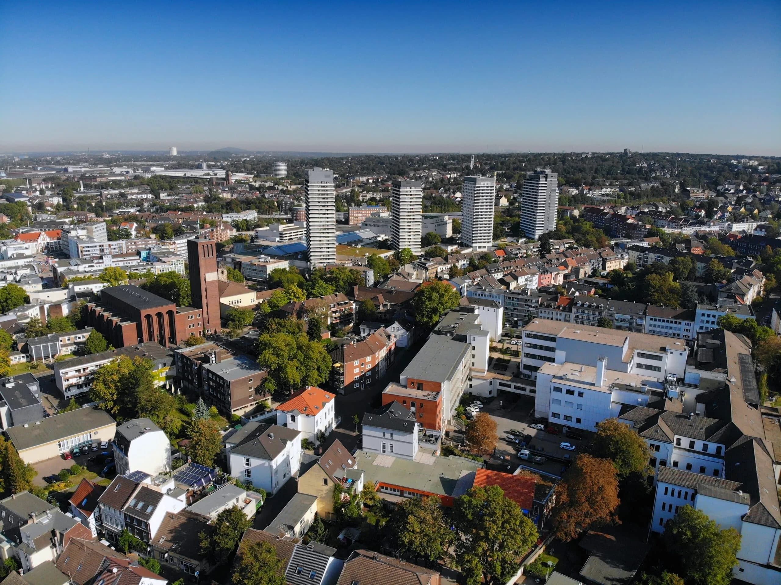 Mülheim an der Ruhr, Innenstadt, Luftaufnahme, Natur, Sommer