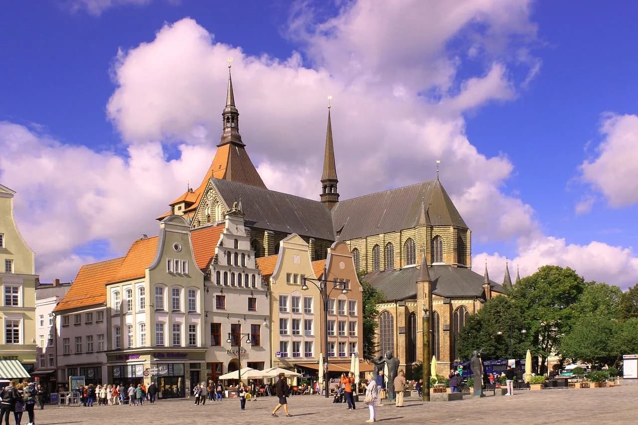 Marktplatz, Kirche, Gebäude, Rostock, Innenstadt, Historisch, Architektur